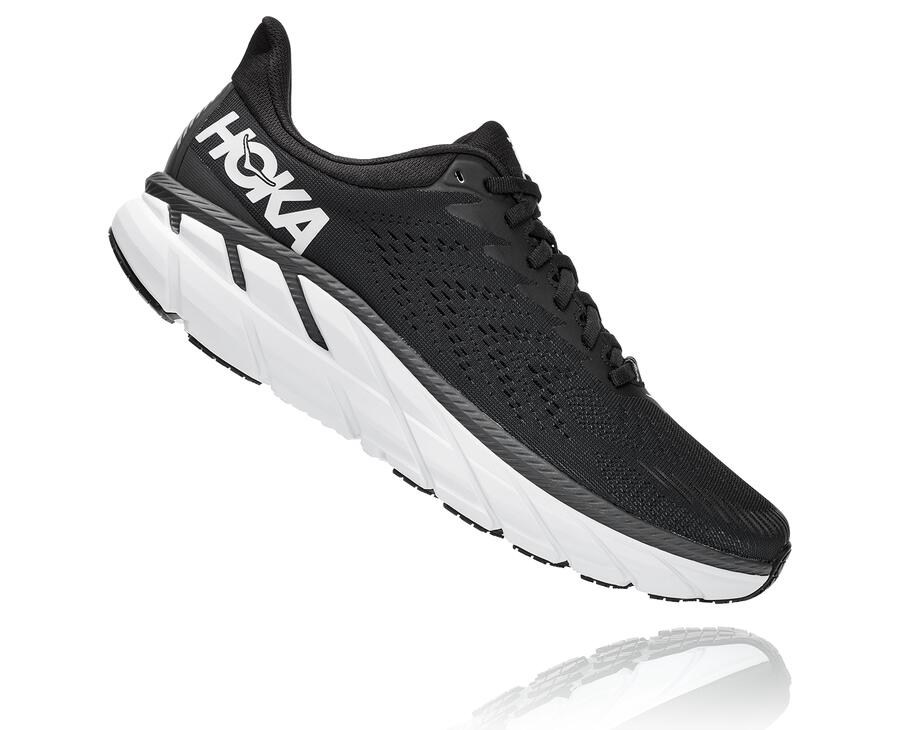 Hoka One One Clifton 7 Löparskor Herr - Svarta/Vita - HNZWX-9325